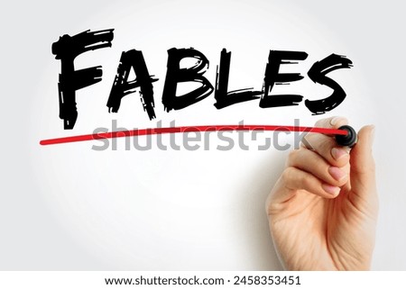 Fables text concept for presentations and reports