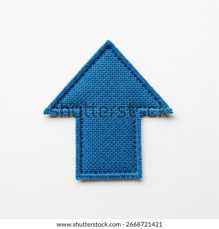 Fabric Arrow Patch on a gray background