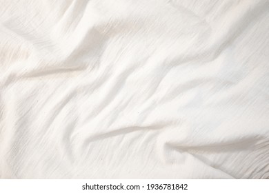 Fabric backdrop White linen canvas crumpled natural cotton fabric Natural handmade linen top view background Organic Eco textiles White Fabric linen texture  - Shutterstock ID 1936781842