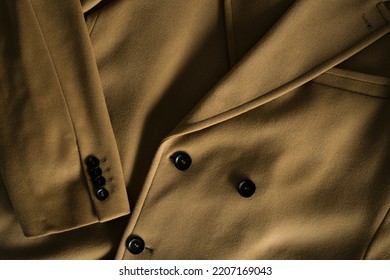 Fabric Background, Beige Woolen Coat