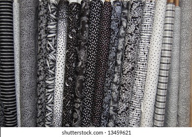 Fabric Bolts Black White Prints Stock Photo 13459621 | Shutterstock