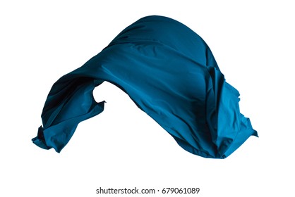 Fabric Cloth Flowing On Wind, Textile Wave Flying In Motion.