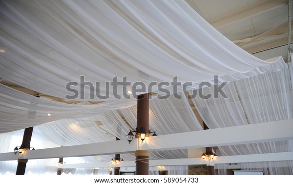 Fabric Drape On Restaurant Ceiling Bright Stock Photo Edit Now