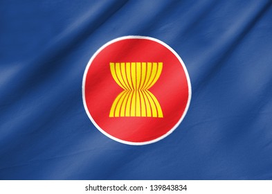 Fabric Flag Of Asean Economic Community