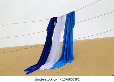 Fabric Hanging In Sand Dunes