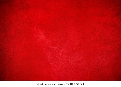 Fabric, Leather. Velvet Texture Of Seamless Leather. Felt Material Macro. Red Suede Texture.