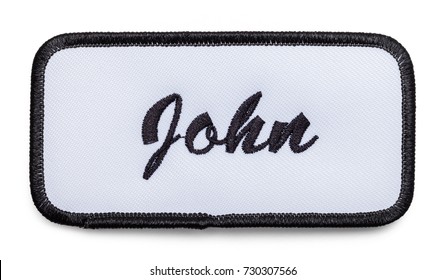 Fabric Name Patch Isolated on a White Background.