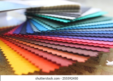 Fabric rainbow color swatch book