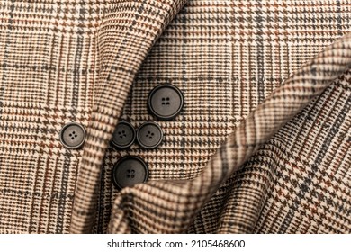 Fabric Ready-made Suit Textile Shades In The Workplace, Tailor Or Tailor, Close View, Atelier