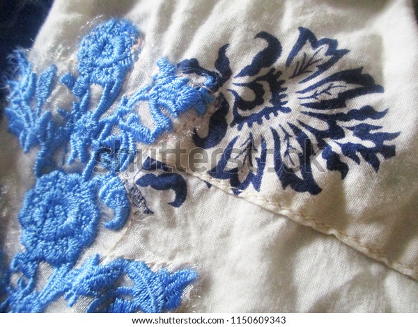 fabric stitch,\
embroidery and different\
texture