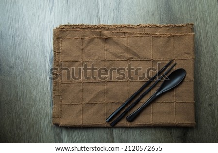 fabric Template for put food with wooden