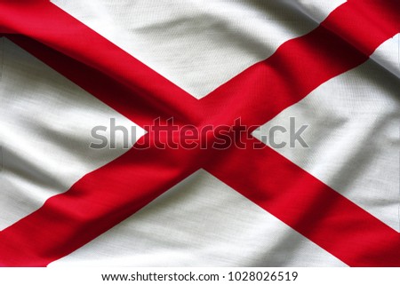 Fabric texture of the Alabama Flag - Flags from the USA