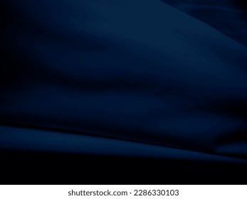 Fabric Texture Blue Cloth Background,Pattern Material Cotton Linen Canvas,Light on Abstract Garment Shape Fashion Textile Black Smooth Color, Dark Navy Satin Backdrop.