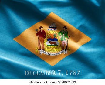 Fabric texture of the Delaware Flag - Flags from the USA