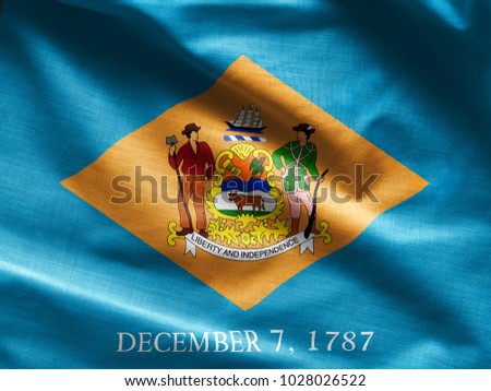 Fabric texture of the Delaware Flag - Flags from the USA