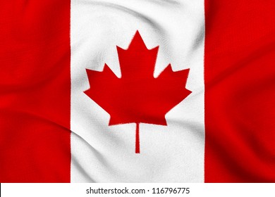 Fabric texture of the flag of Canada