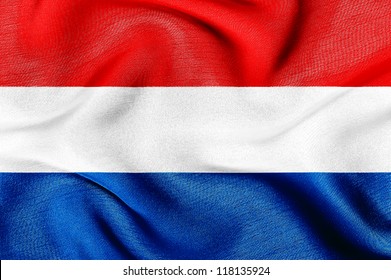 Fabric Texture Of The Flag Of Holland