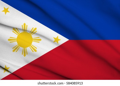 Philippines Flag Background Cloth Texture Philippines Stock Vector ...