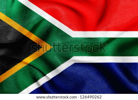 Fabric texture of the flag of South Africa