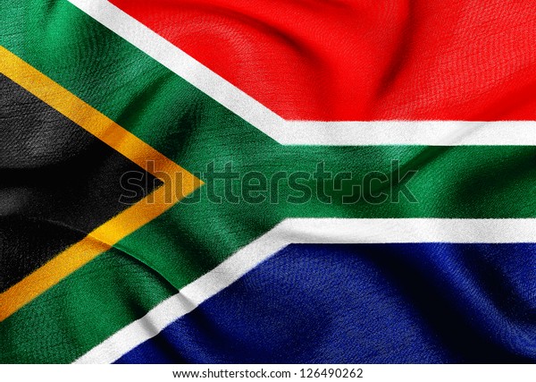 Fabric texture of the\
flag of South Africa