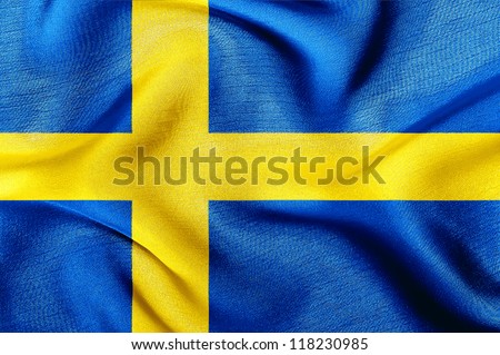 Fabric texture of the flag of Sweden