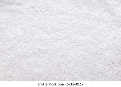 Fabric , White Shaggy Blanket Texture Background.