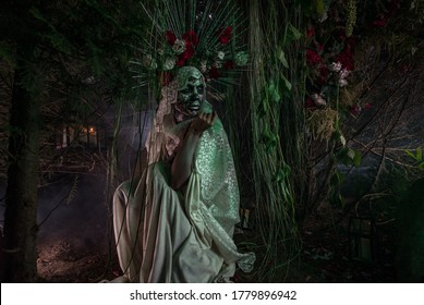 Fabulous Stylization Of Santa Muerte - Holy Death - Modern Religious Cult. Concept Art Fairy Tale Photo.