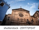 Facade of Basilica del Sagrado Corazon de Jesus of Valencia (Basilica of the Sacred Heart of Jesus), a catholic Gothic Revival church located in Valencia, Spain.