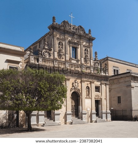 The facade of the beautiful baroque Purgatory church of the town of Castelvetrano in western Sicily, Italy