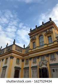 Facade Of The Beautiful Wilanów Palace In Warsaw.