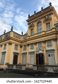 Facade Of The Beautiful Wilanów Palace In Warsaw.