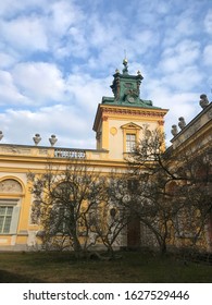 Facade Of The Beautiful Wilanów Palace In Warsaw.