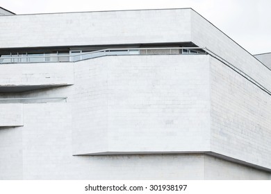 Facade of the building. Architectural style - Constructivism