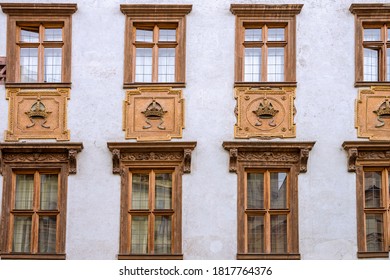 Facade Of Building In Josefov, The Jewish District, That Is Home To Prague's Most Fashionable Fashion Labels. It Is Also The District Where You Will Find Czech Haute Couture In Boutiques. March 2016