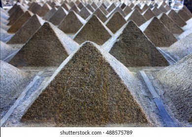 Facade of a building with triangular shapes