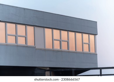 facade of a building  with windows