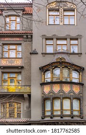 Facade Of Buildings In Josefov, The Jewish District Is Home To Prague's Most Fashionable Fashion Labels. It Is Also The District Where You Will Find Czech Haute Couture In Boutiques. Prague, 03/2016