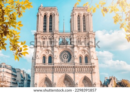 Facade of the cathedral Notre-Dame in Paris  Stock foto © 
