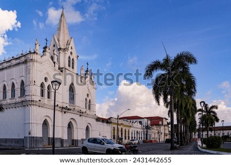 The facade of the church of Our Lady of Medicines, in the historic center of the city of São Luís MA, Brazil