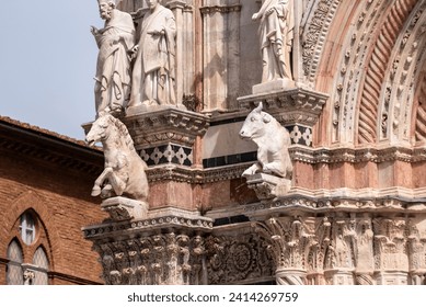 Facade decoration of the cathedral of Siena, Italy - Powered by Shutterstock