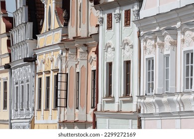 Facade detail - Old Houses in Telc, Czechia
