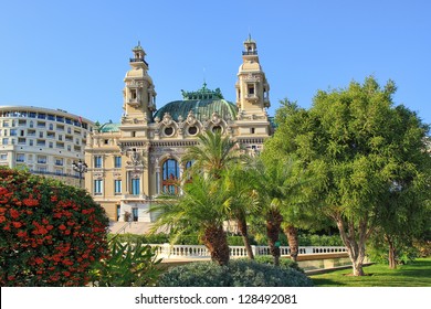 Facade Of Famous Opera De Monte-Carlo (Salle Garnier) As Part Of Monte Carlo Casino In Monaco.