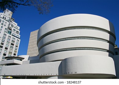 Facade Of The Guggenheim Museum In New York City