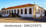 The facade of a historic building, headquarters of the Casa da Cultura de Teresina, in the city center of Teresina PI, Brazil