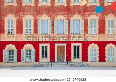 Facade of the Matisse Museum in Nice, located in the Villa des Arenes, a seventeenth-century villa in the neighborhood of Cimiez