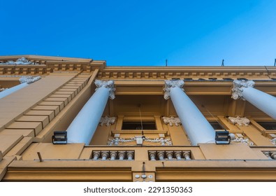 Facade of the National Theatre of San Salvador from below