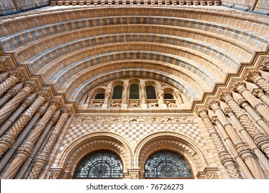 Facade Of Natural History Museum, London.