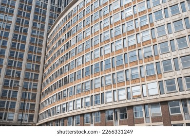Facade of an office building, Camelford House, in Vauxhall, London, England