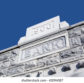 The facade of an old bank