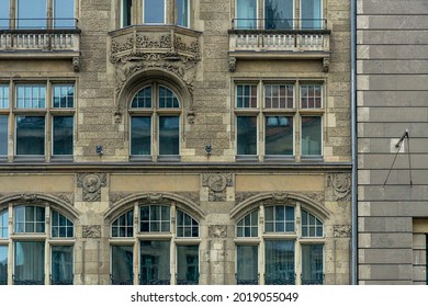 The Facade Of An Old Building In Palladian Architecture Style